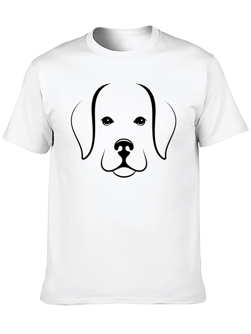 Dog Face Graphic Print Black T-Shirt
