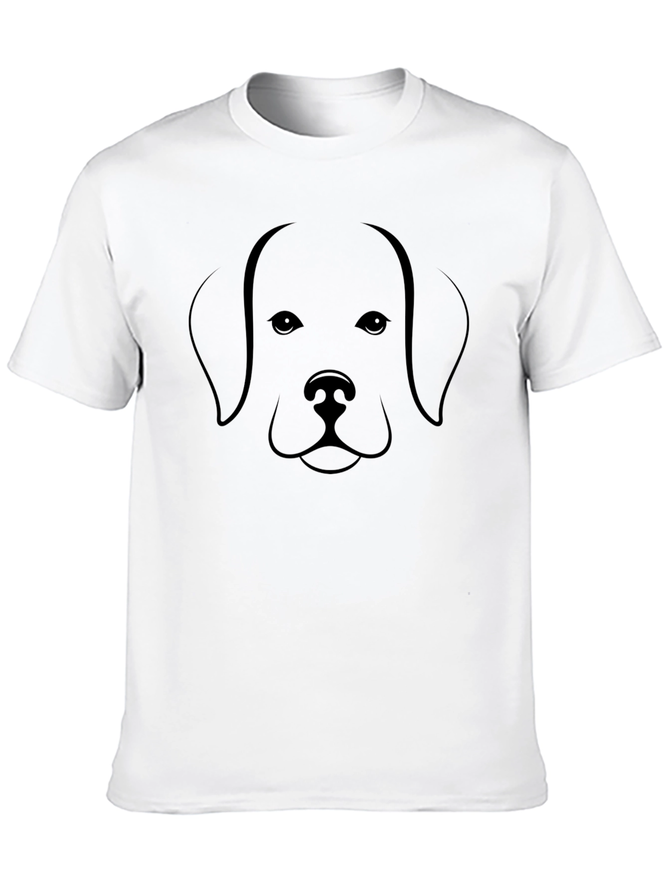 Dog Face Graphic Print Black T-Shirt