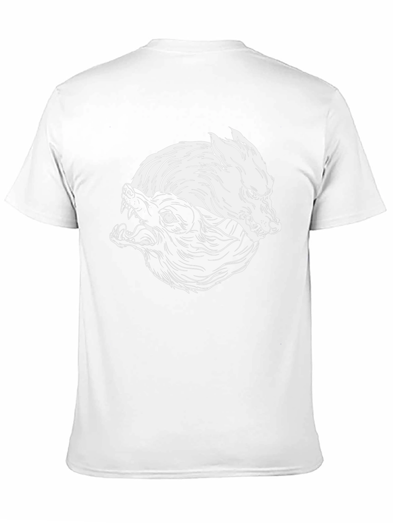 Yin Yang Wolves Graphic Tee - Black Cotton Blend