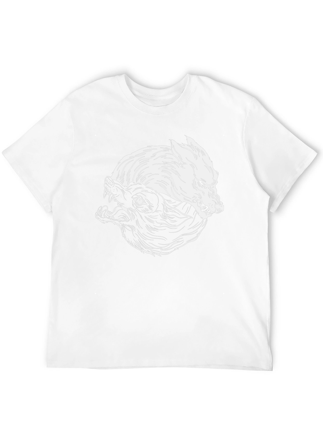 Yin Yang Wolves Graphic Tee - Black Cotton Blend