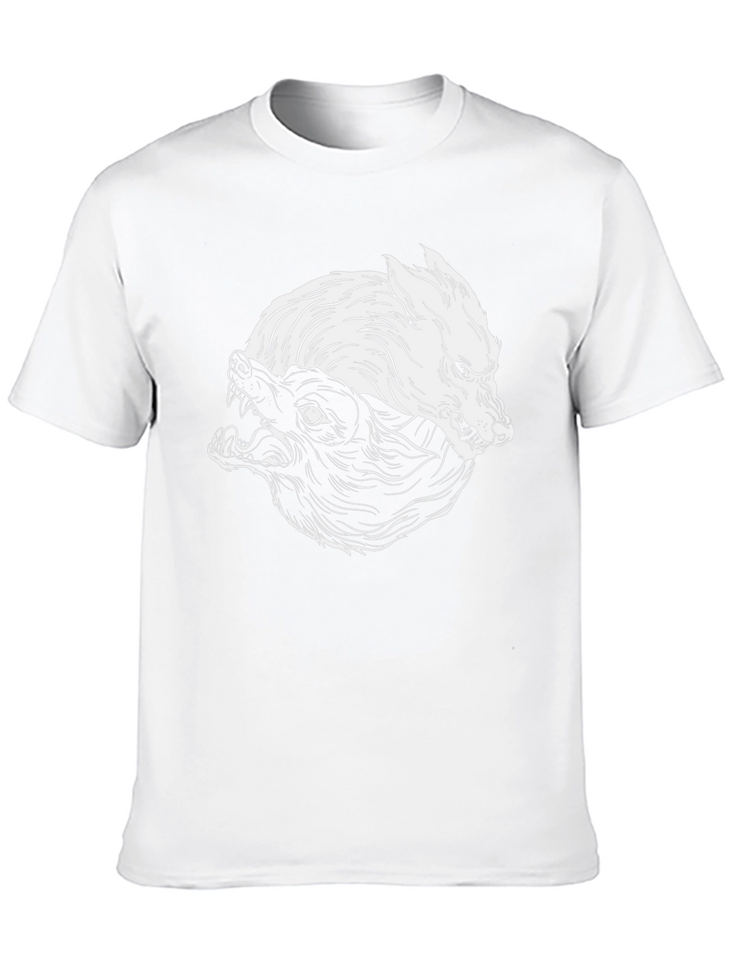 Yin Yang Wolves Graphic Tee - Black Cotton Blend