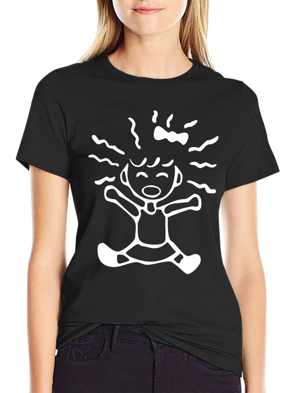 Funky Doodle Tee - Black Cotton Comfort