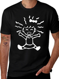 Funky Doodle Tee - Black Cotton Comfort