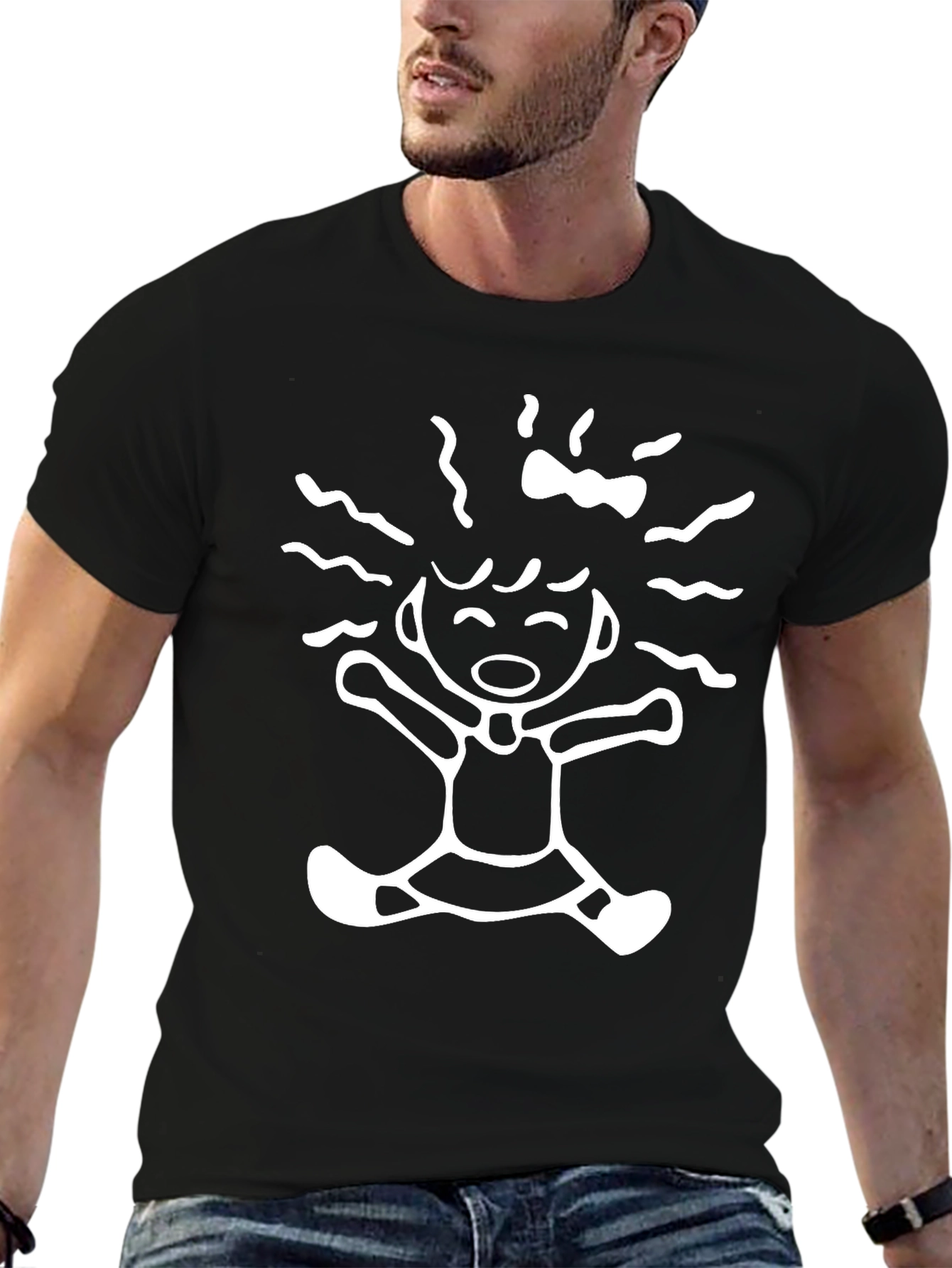Funky Doodle Tee - Black Cotton Comfort