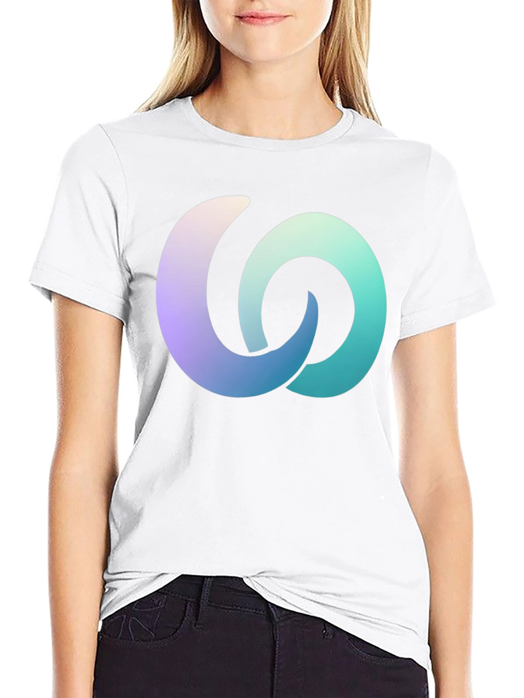 Gradient Interlocking Circles Black T-Shirt