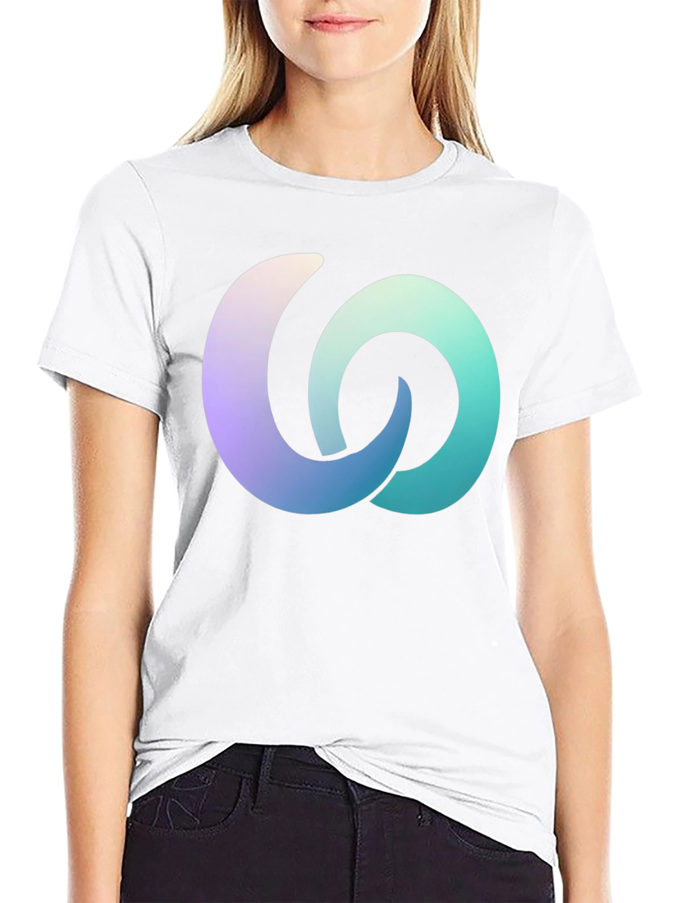 Gradient Interlocking Circles Black T-Shirt