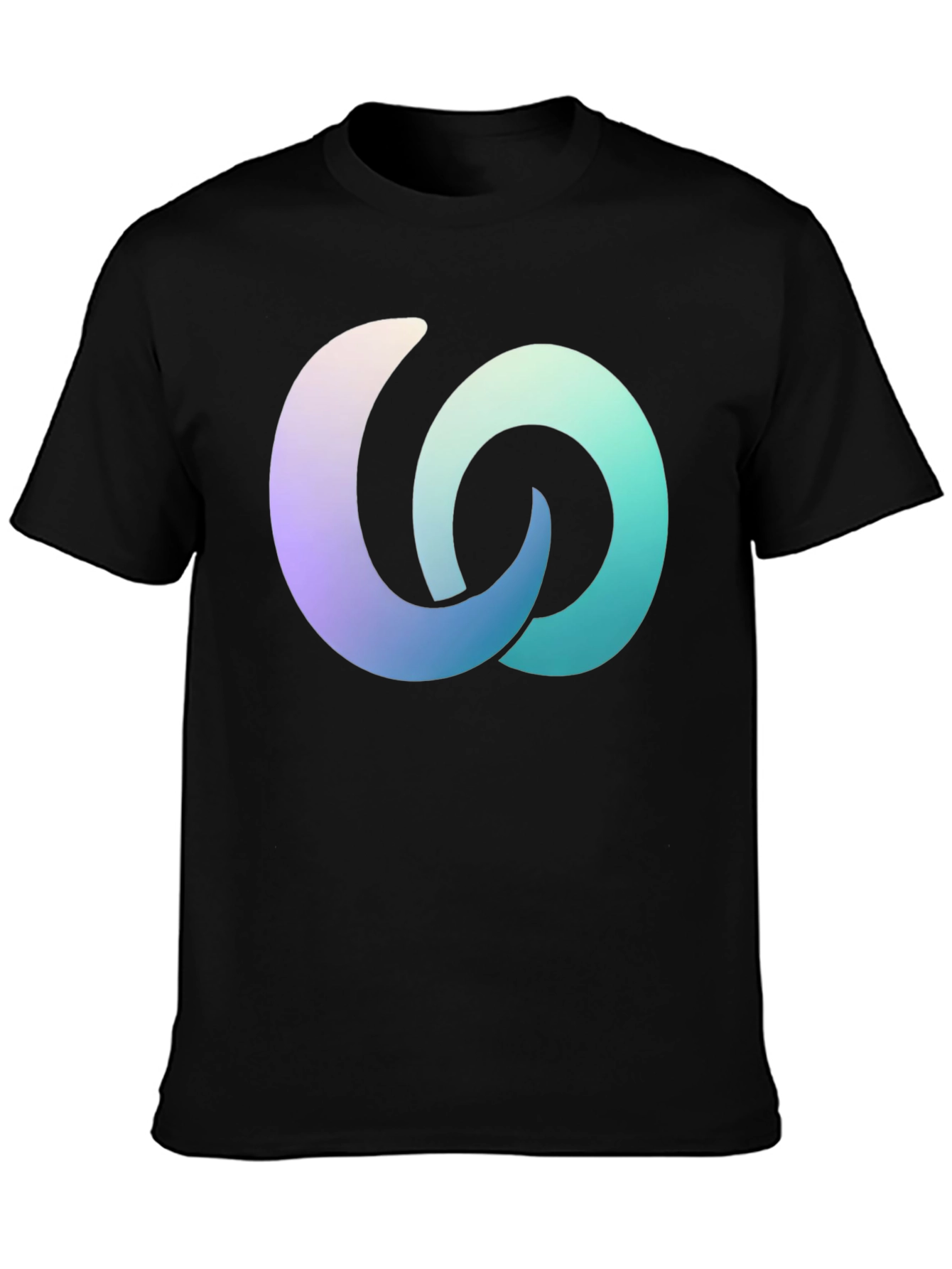 Gradient Interlocking Circles Black T-Shirt