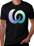 Gradient Interlocking Circles Black T-Shirt