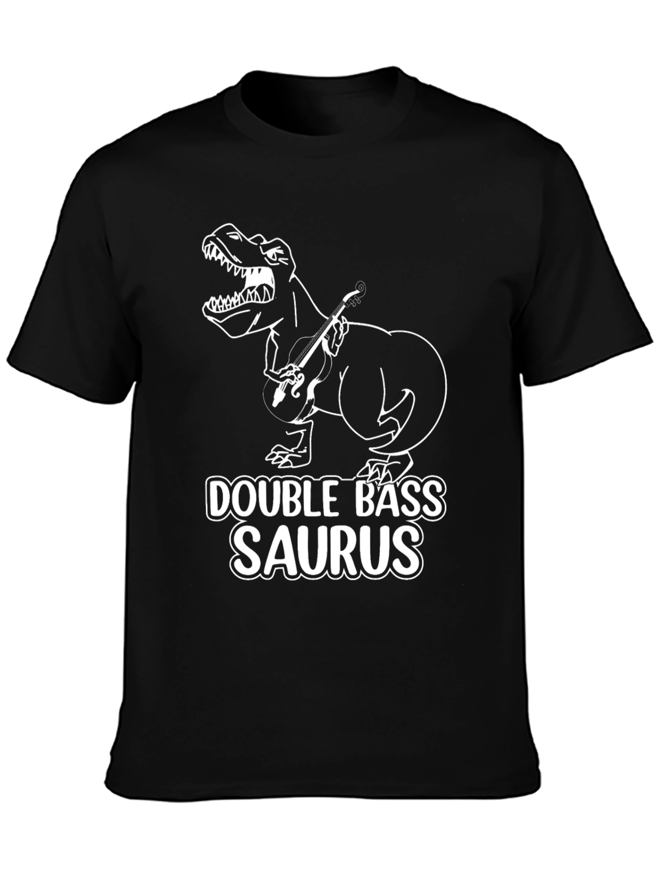Double Bass Saurus T-Shirt - Musician Dinosaur Tee