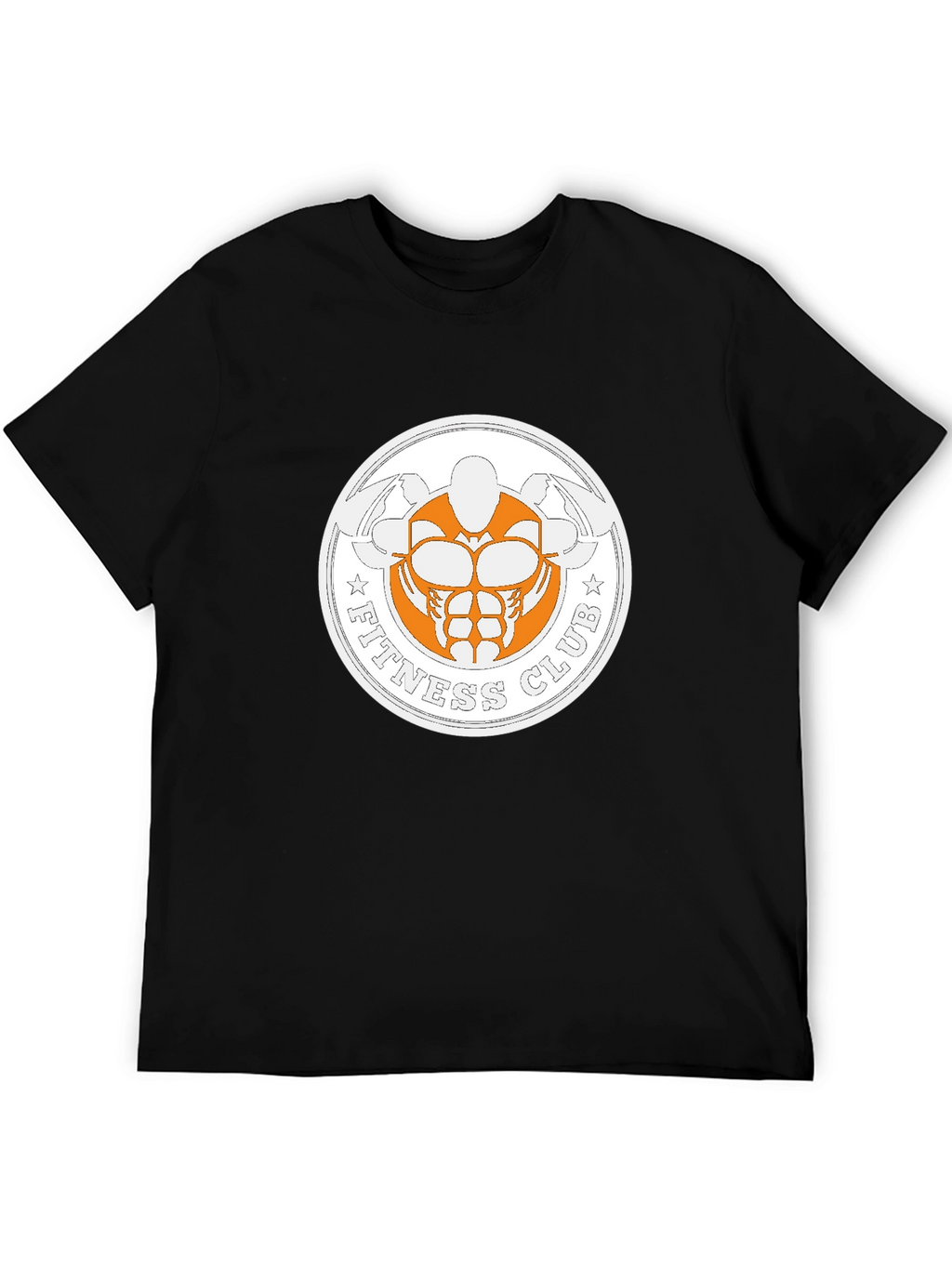 Fitness Club Graphic Print Black T-Shirt