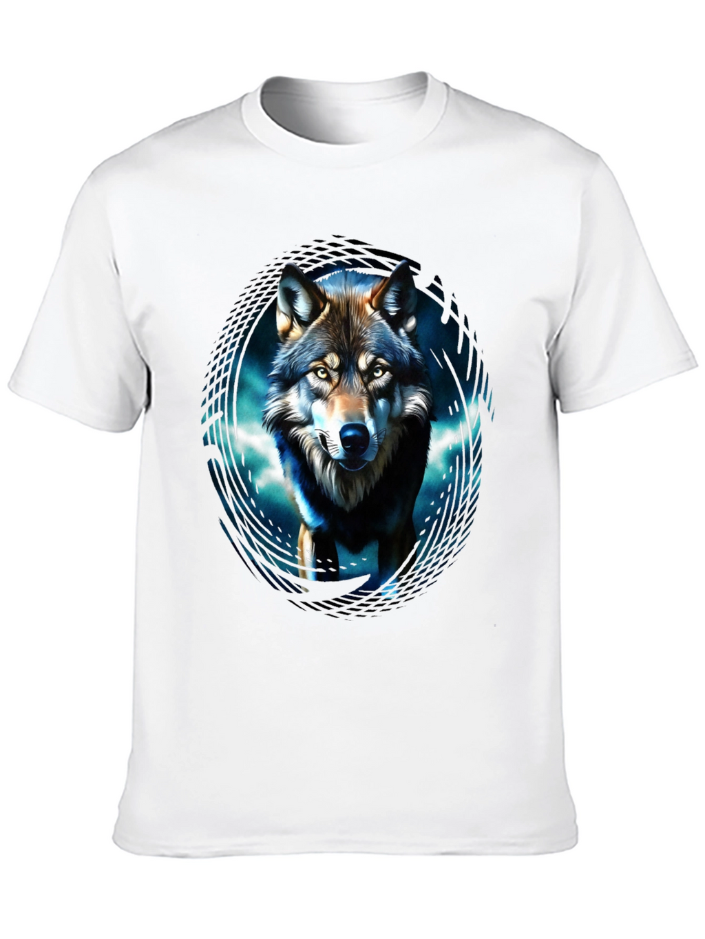 Wolf Graphic Print Mens Black T-Shirt