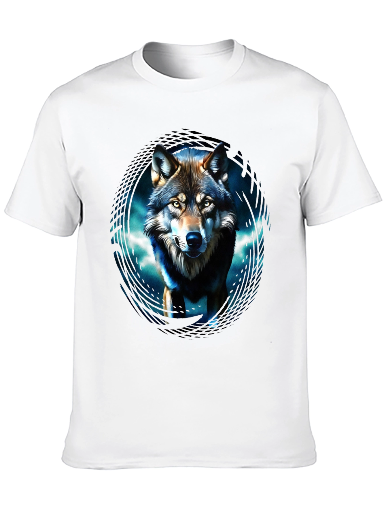 Wolf Graphic Print Mens Black T-Shirt