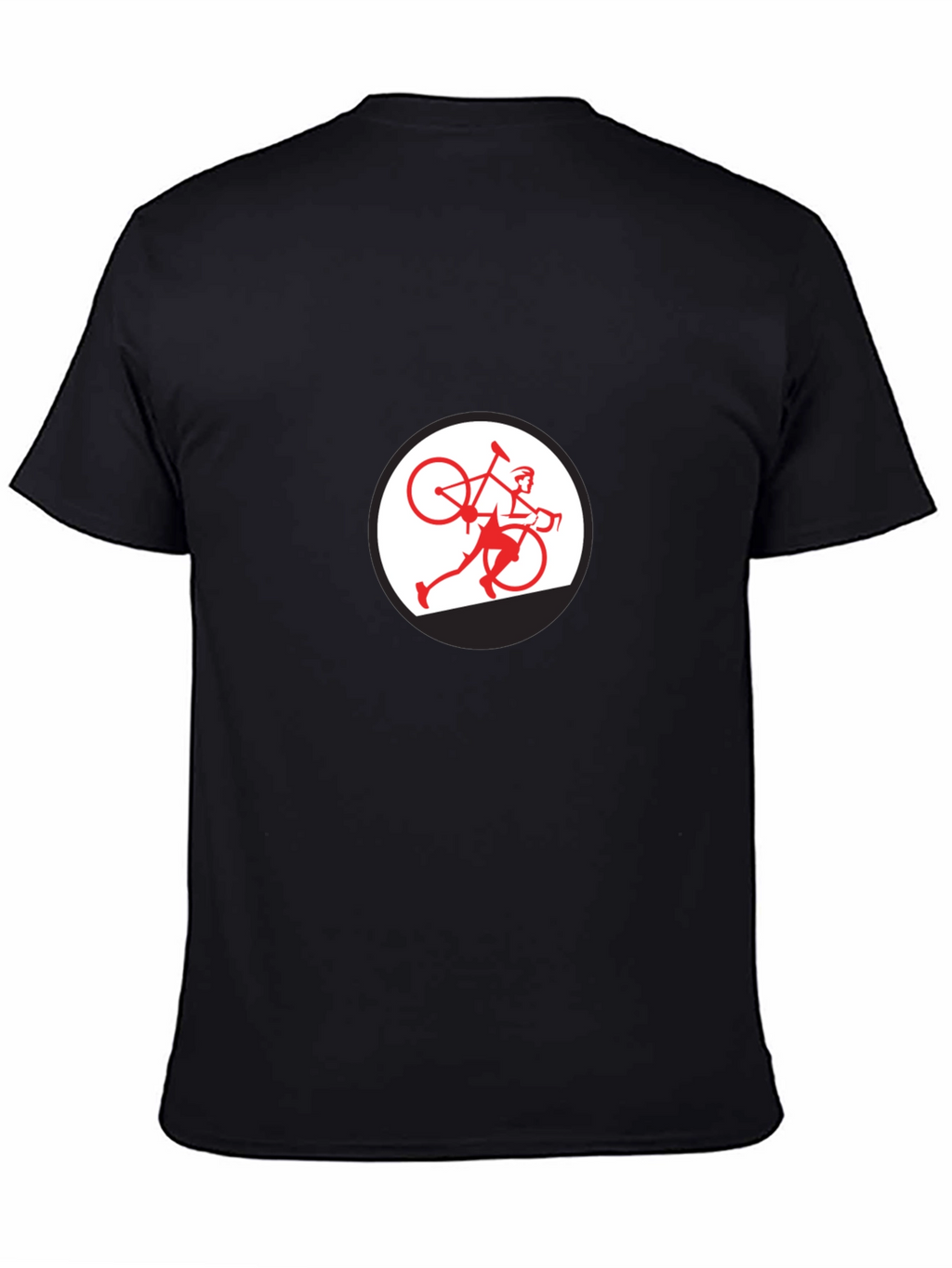 Black T-Shirt with Cyclist Graphic