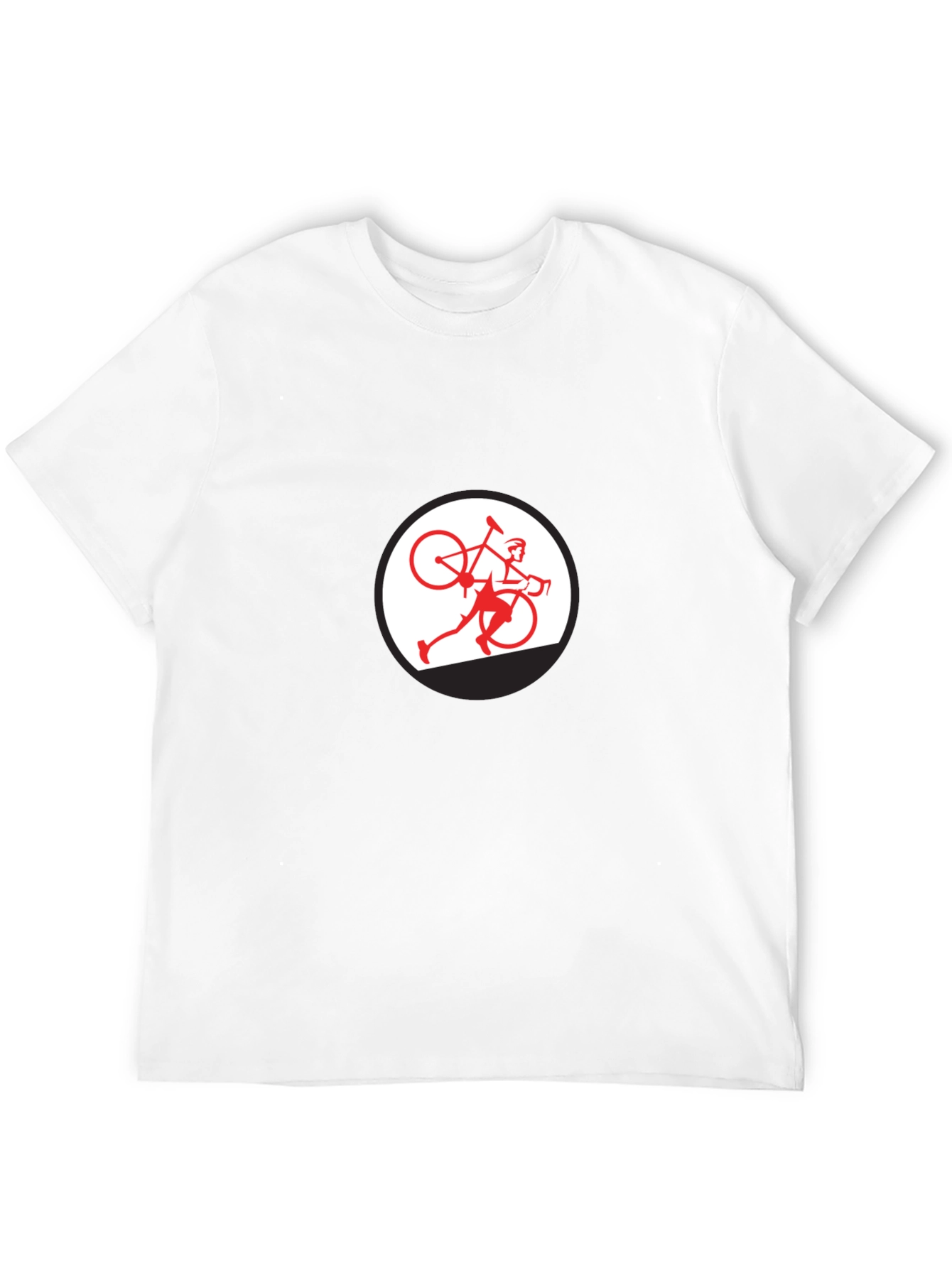Black T-Shirt with Cyclist Graphic