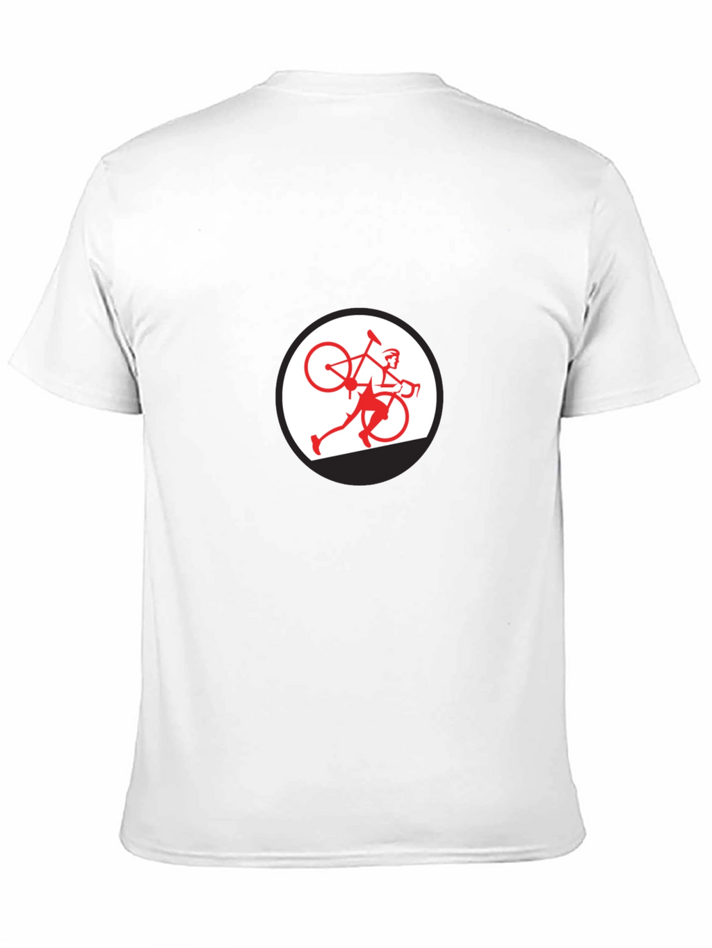 Black T-Shirt with Cyclist Graphic