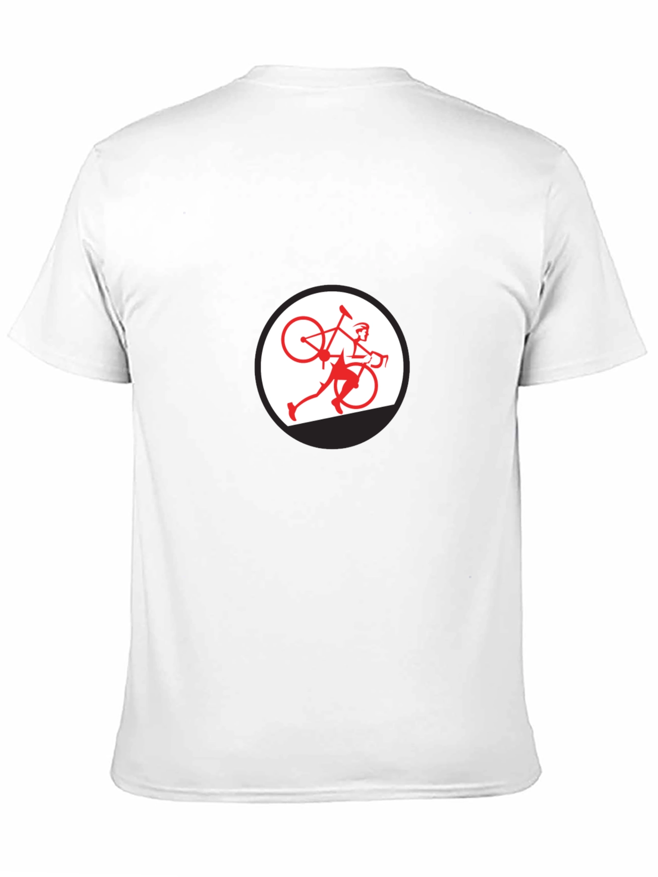 Black T-Shirt with Cyclist Graphic