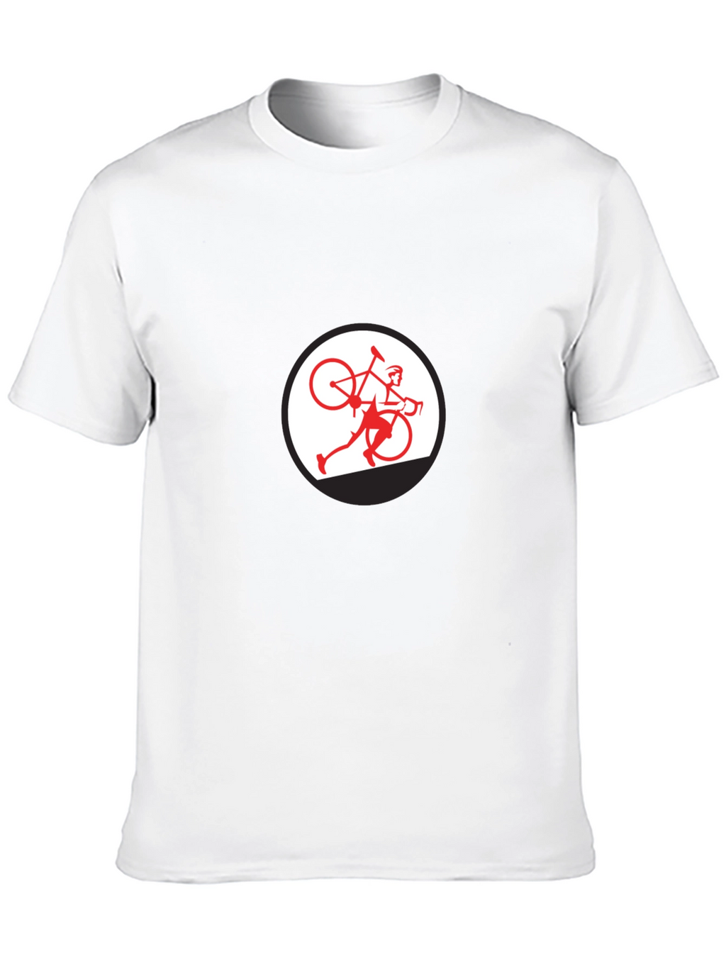 Black T-Shirt with Cyclist Graphic