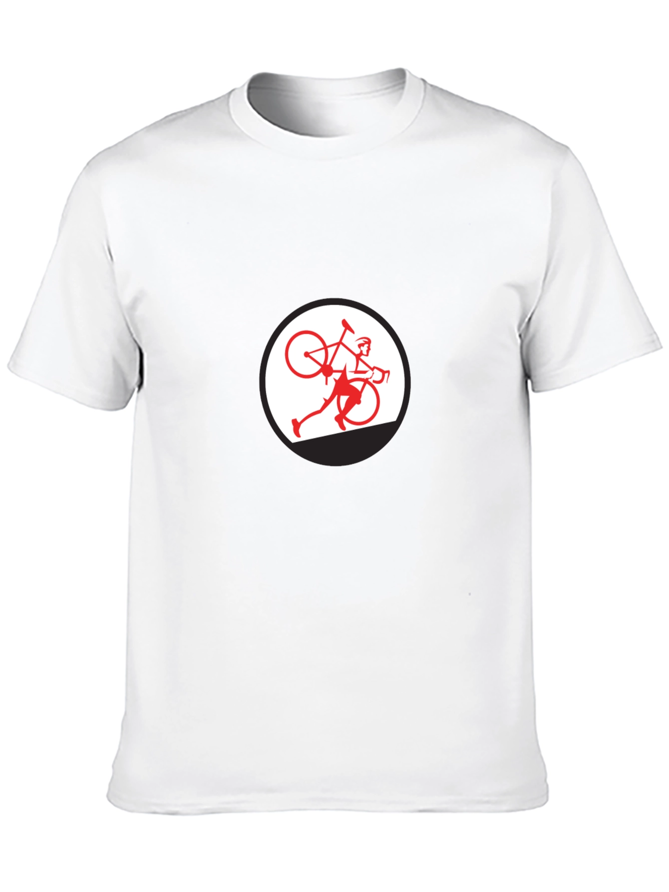 Black T-Shirt with Cyclist Graphic