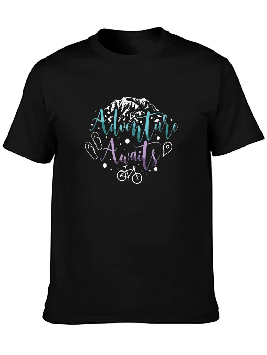 Adventure Awaits Graphic T-Shirt - Black