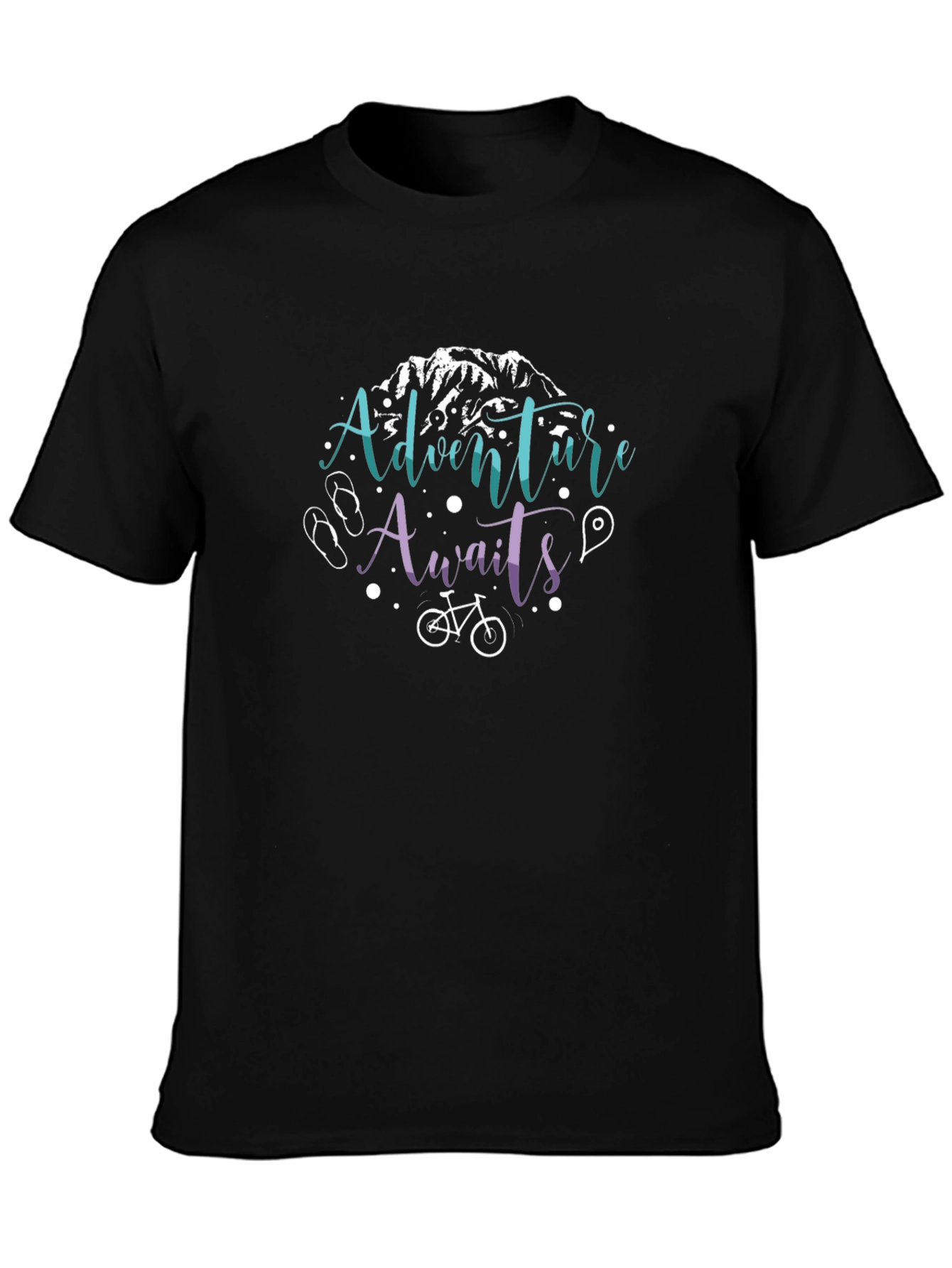 Adventure Awaits Graphic T-Shirt - Black