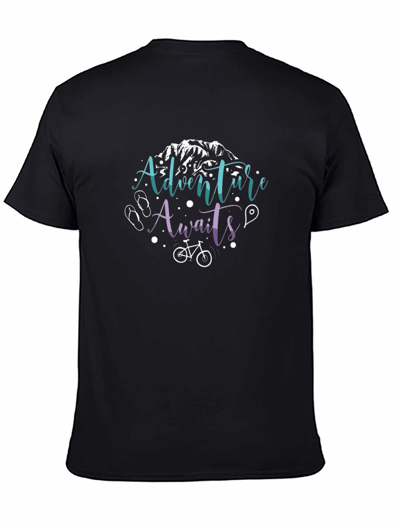 Adventure Awaits Graphic T-Shirt - Black