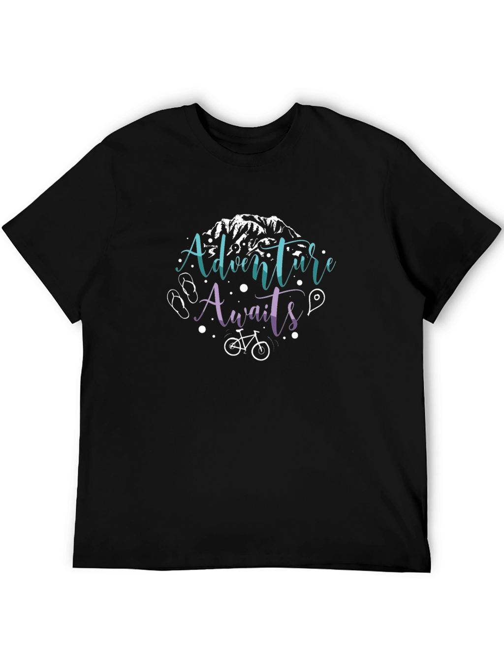 Adventure Awaits Graphic T-Shirt - Black