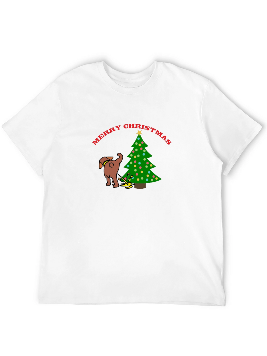 Funny Dog Christmas Tree Graphic T-Shirt