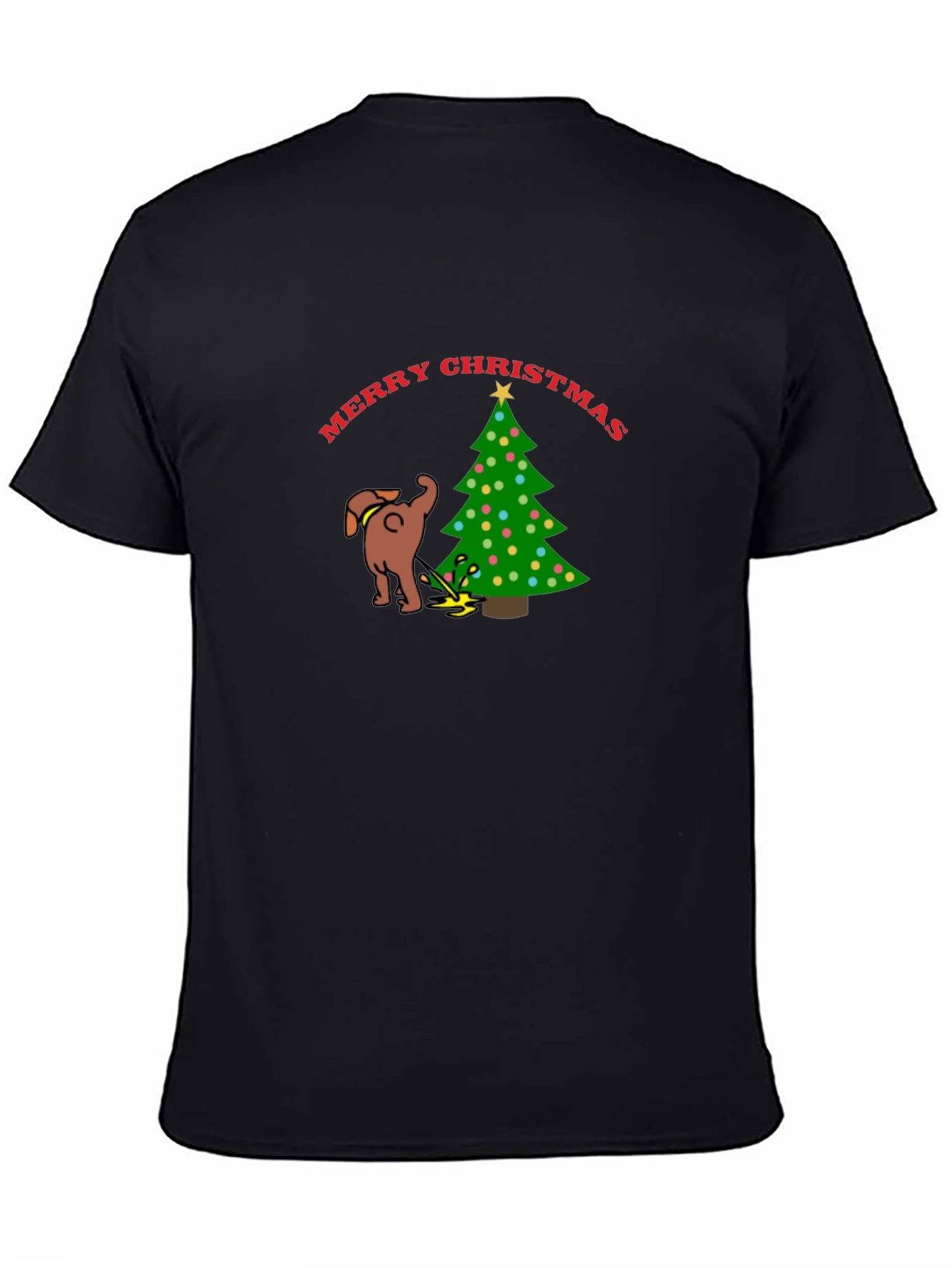 Funny Dog Christmas Tree Graphic T-Shirt