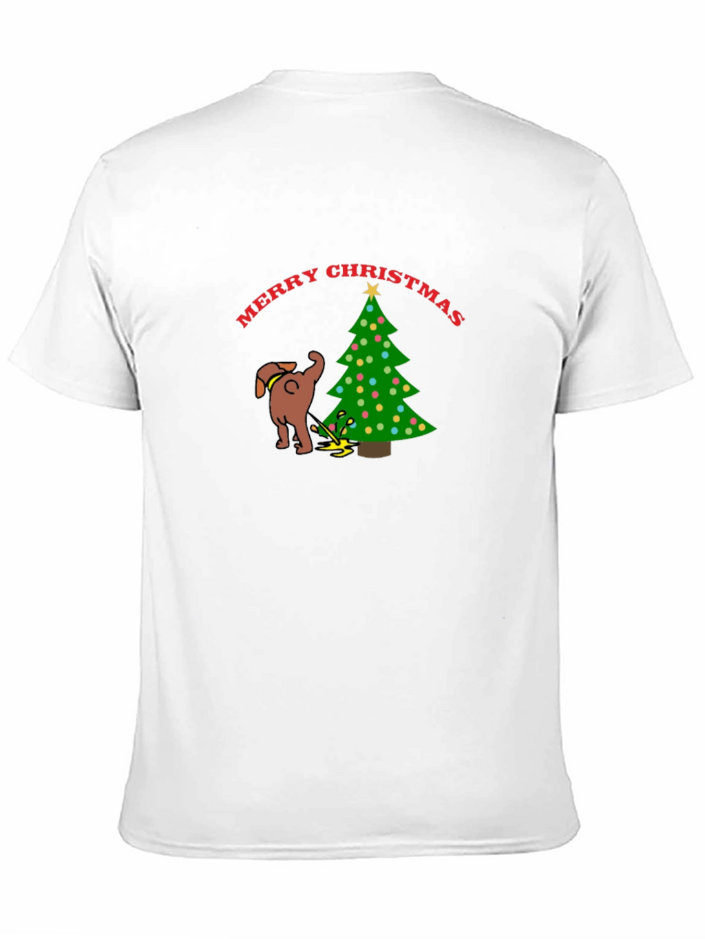 Funny Dog Christmas Tree Graphic T-Shirt