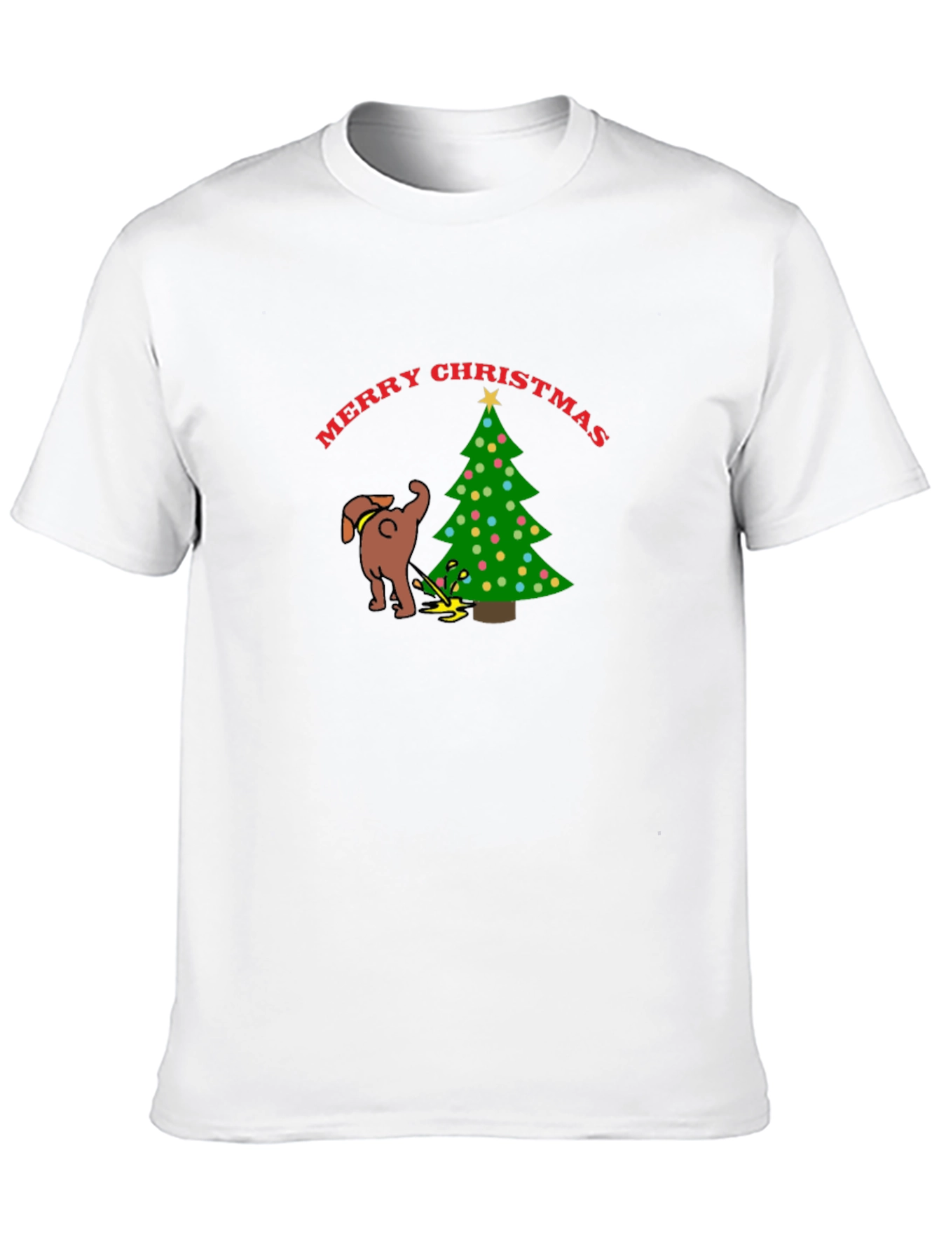 Funny Dog Christmas Tree Graphic T-Shirt