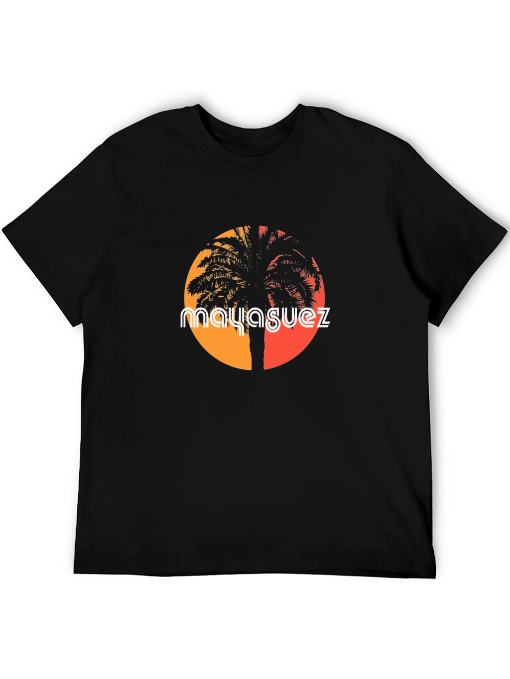 Mayaguez Palm Tree Sunset Graphic Tee - Black T-Shirt