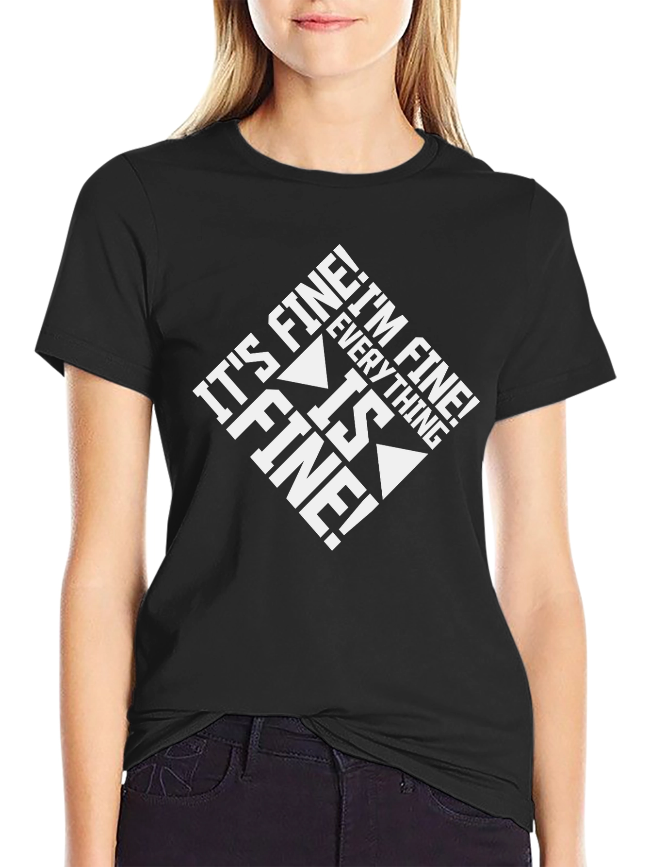 Its Fine! Graphic Tee - Black Cotton Comfort