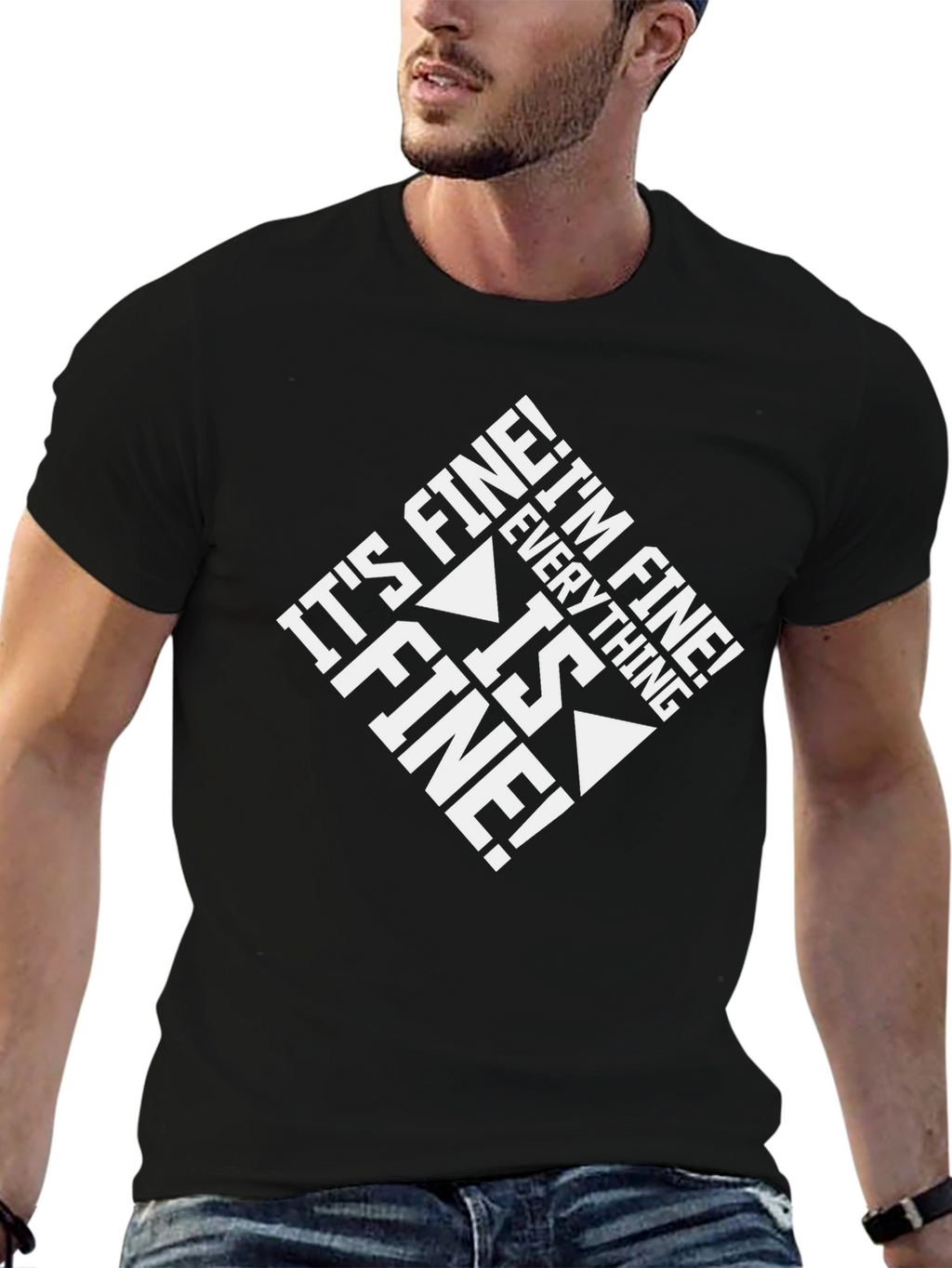 Its Fine! Graphic Tee - Black Cotton Comfort