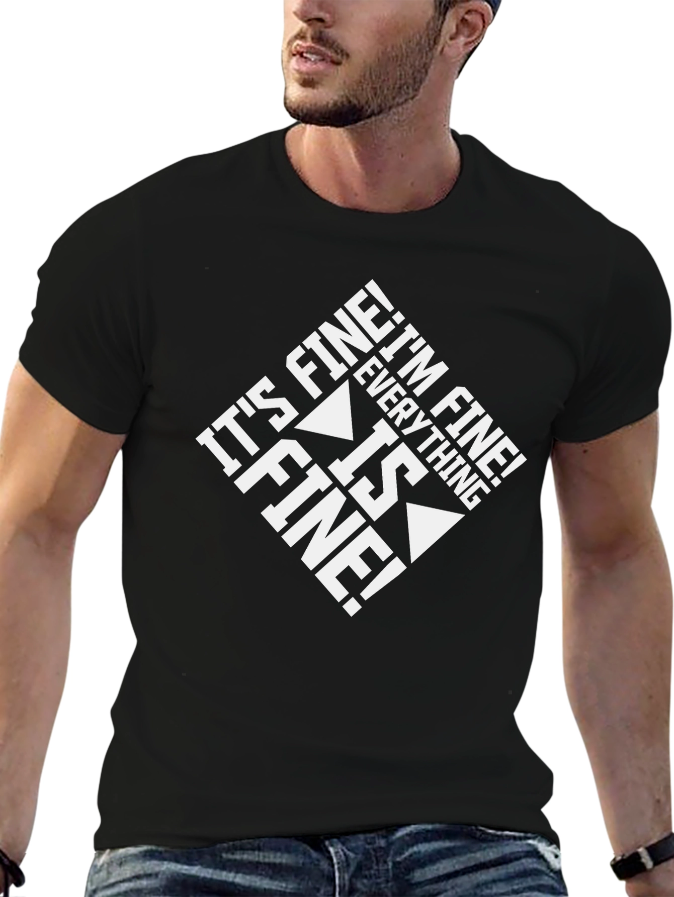 Its Fine! Graphic Tee - Black Cotton Comfort