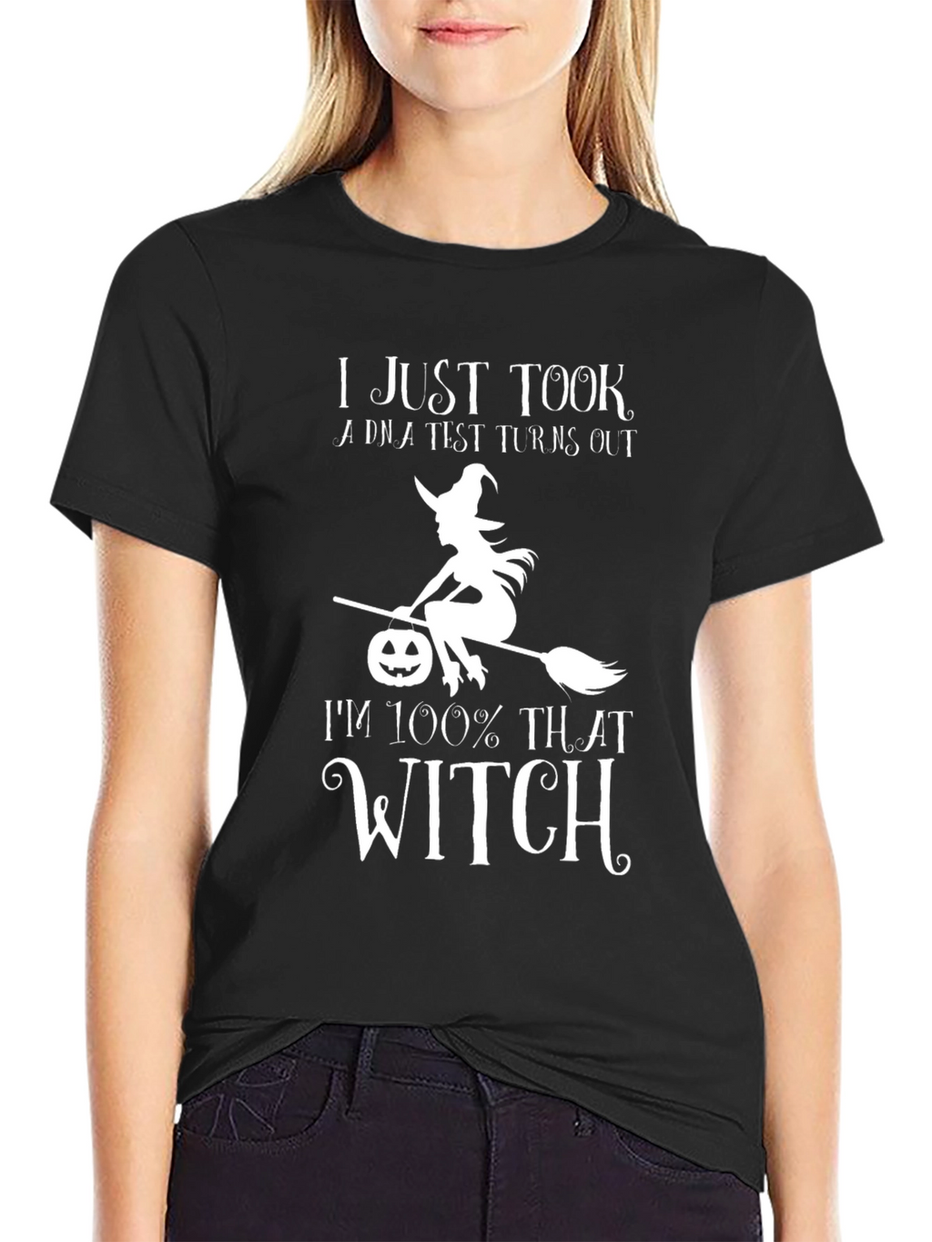 Funny Halloween Witch DNA Test Black T-Shirt