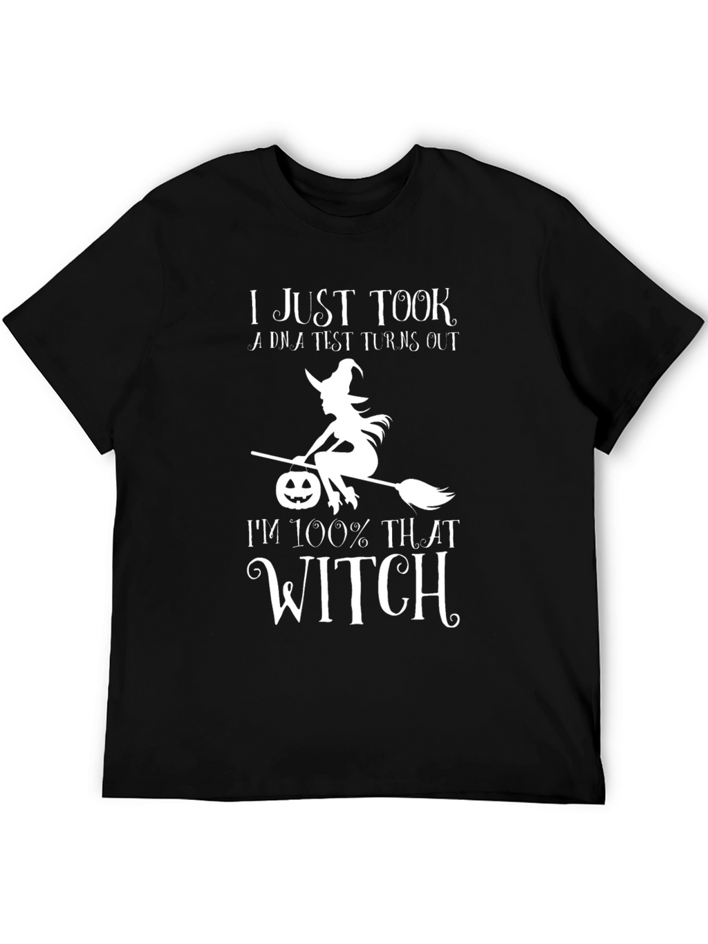 Funny Halloween Witch DNA Test Black T-Shirt