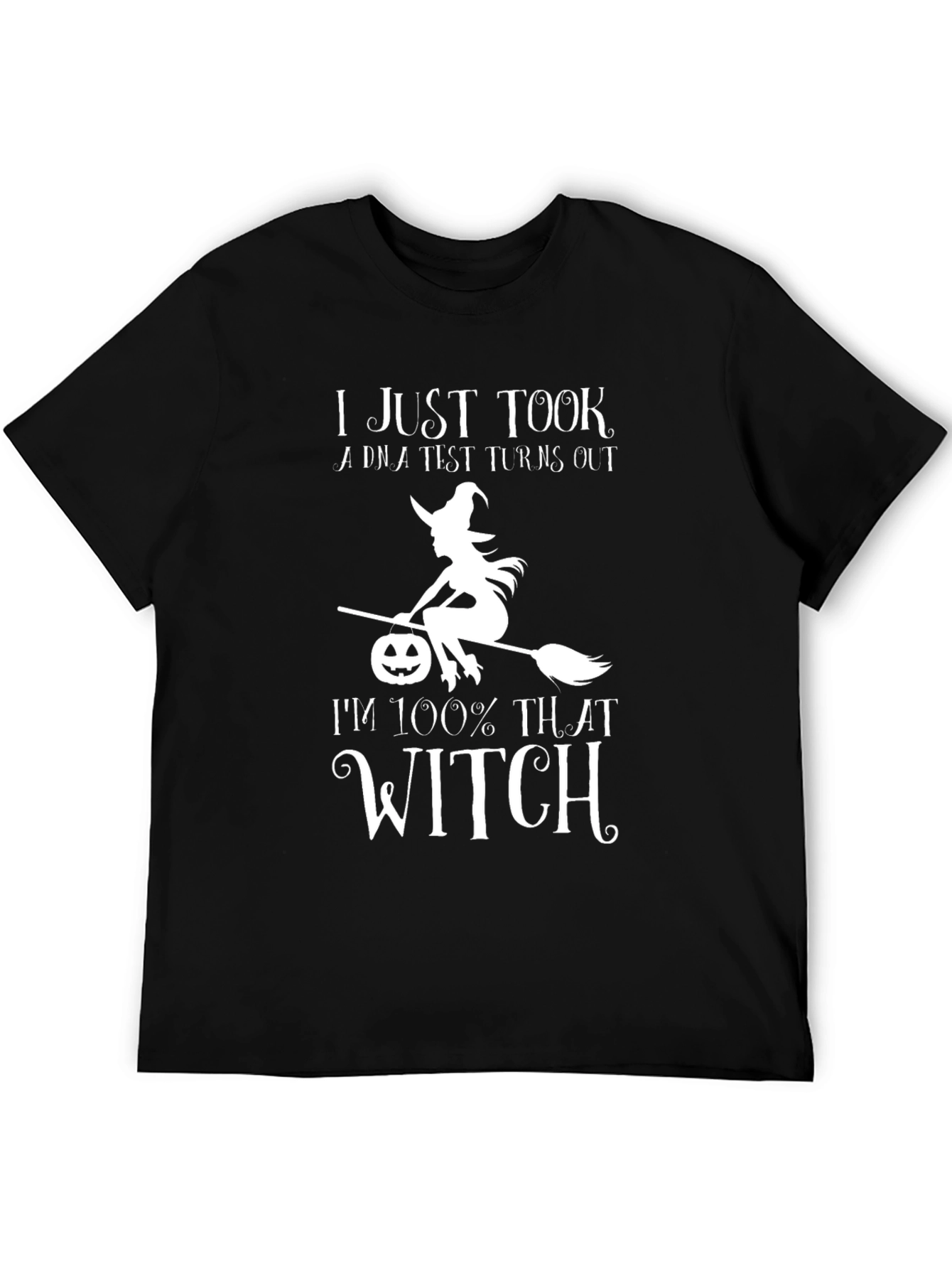 Funny Halloween Witch DNA Test Black T-Shirt