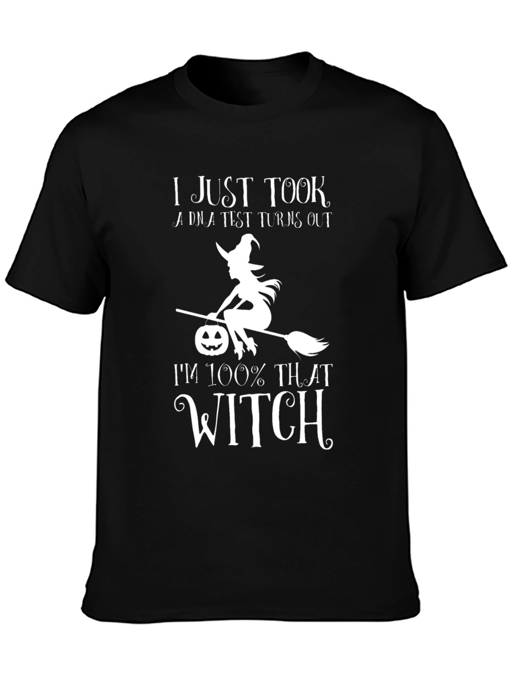 Funny Halloween Witch DNA Test Black T-Shirt