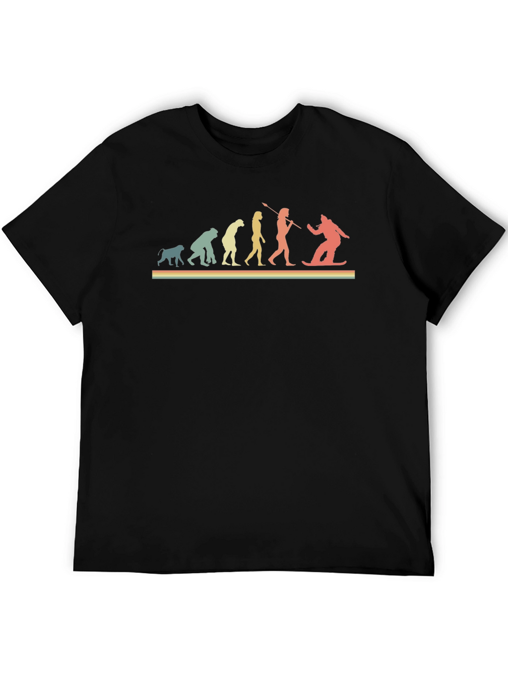 Evolution of Snowboarding Black T-Shirt