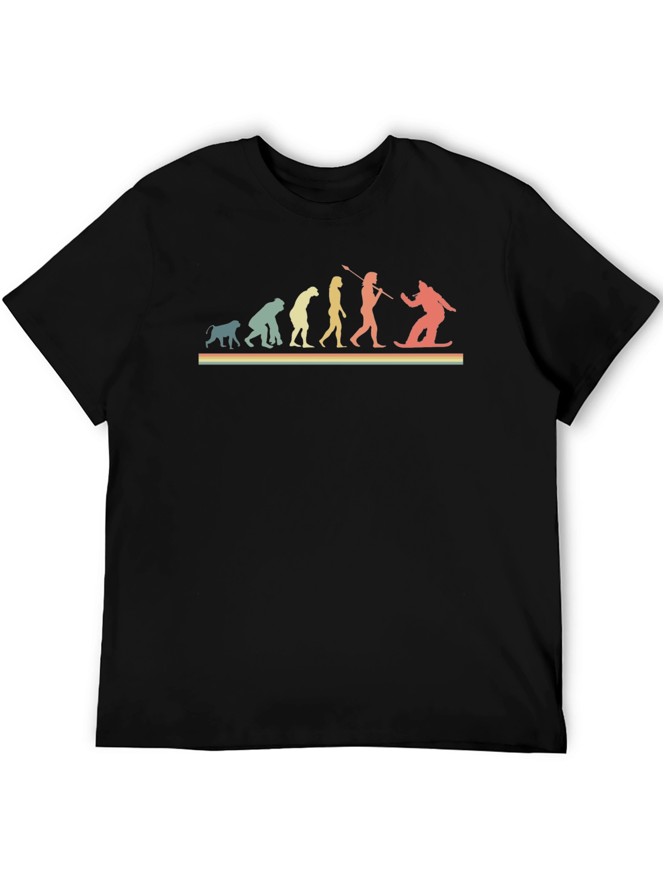 Evolution of Snowboarding Black T-Shirt