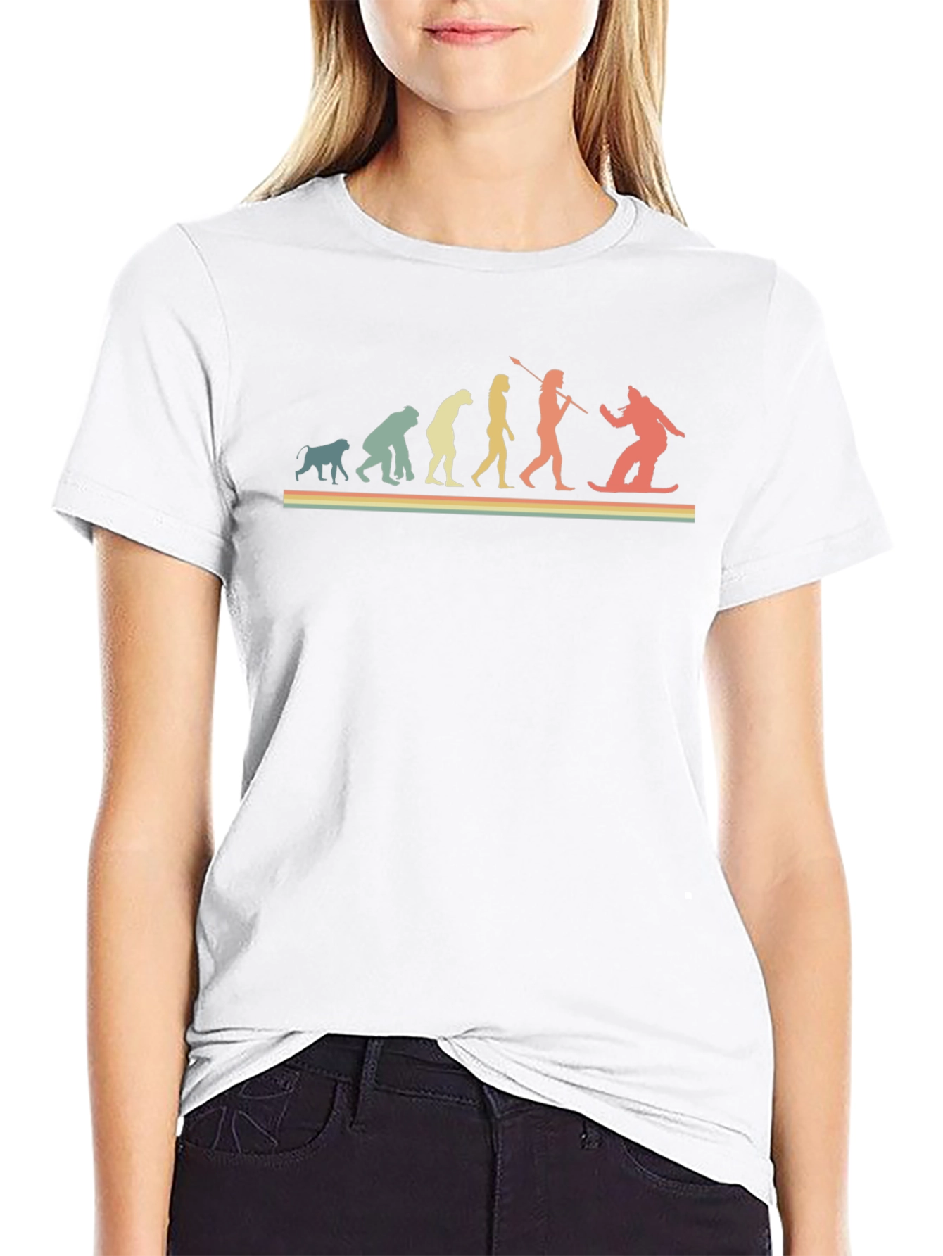 Evolution of Snowboarding Black T-Shirt