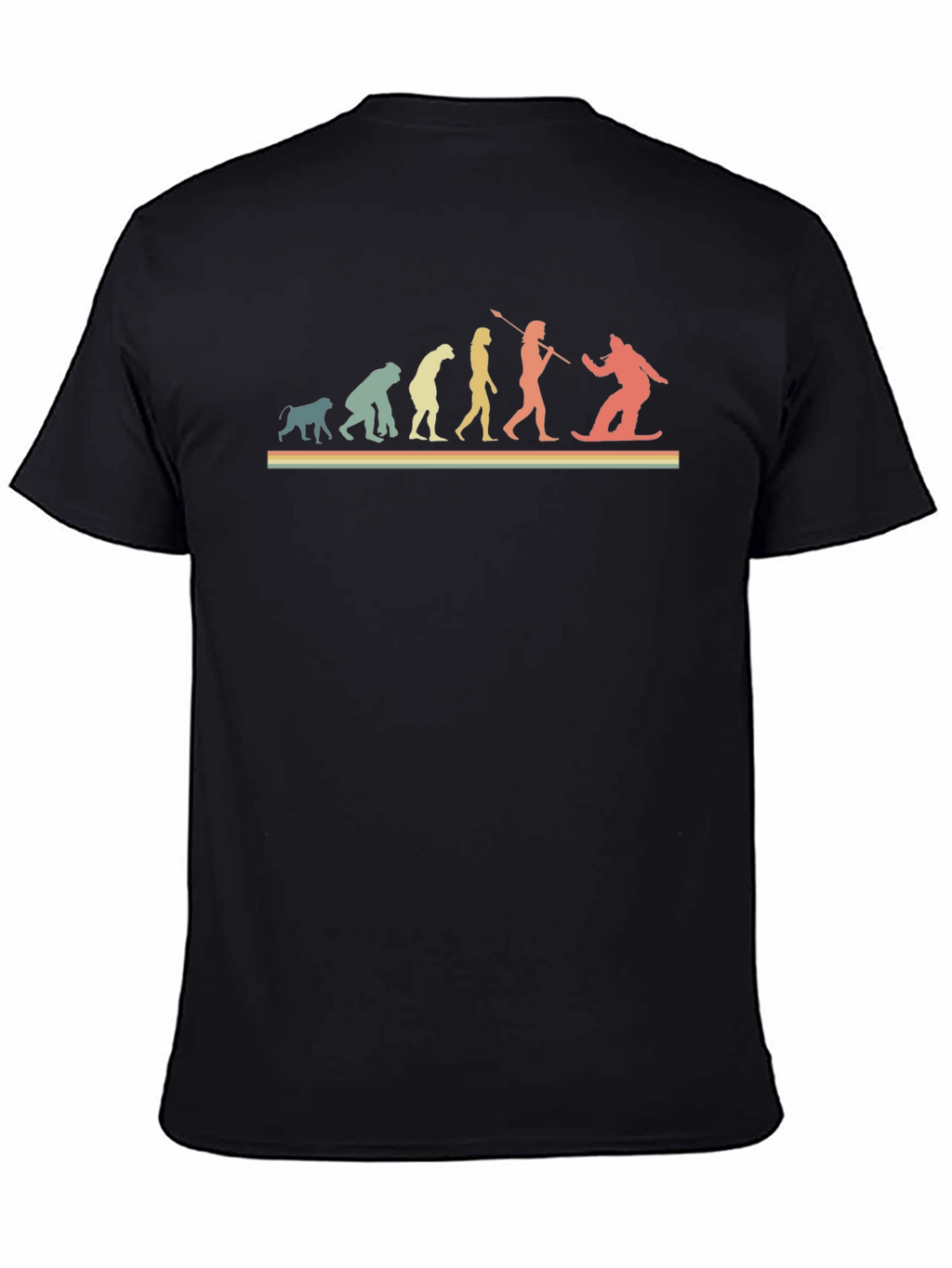 Evolution of Snowboarding Black T-Shirt