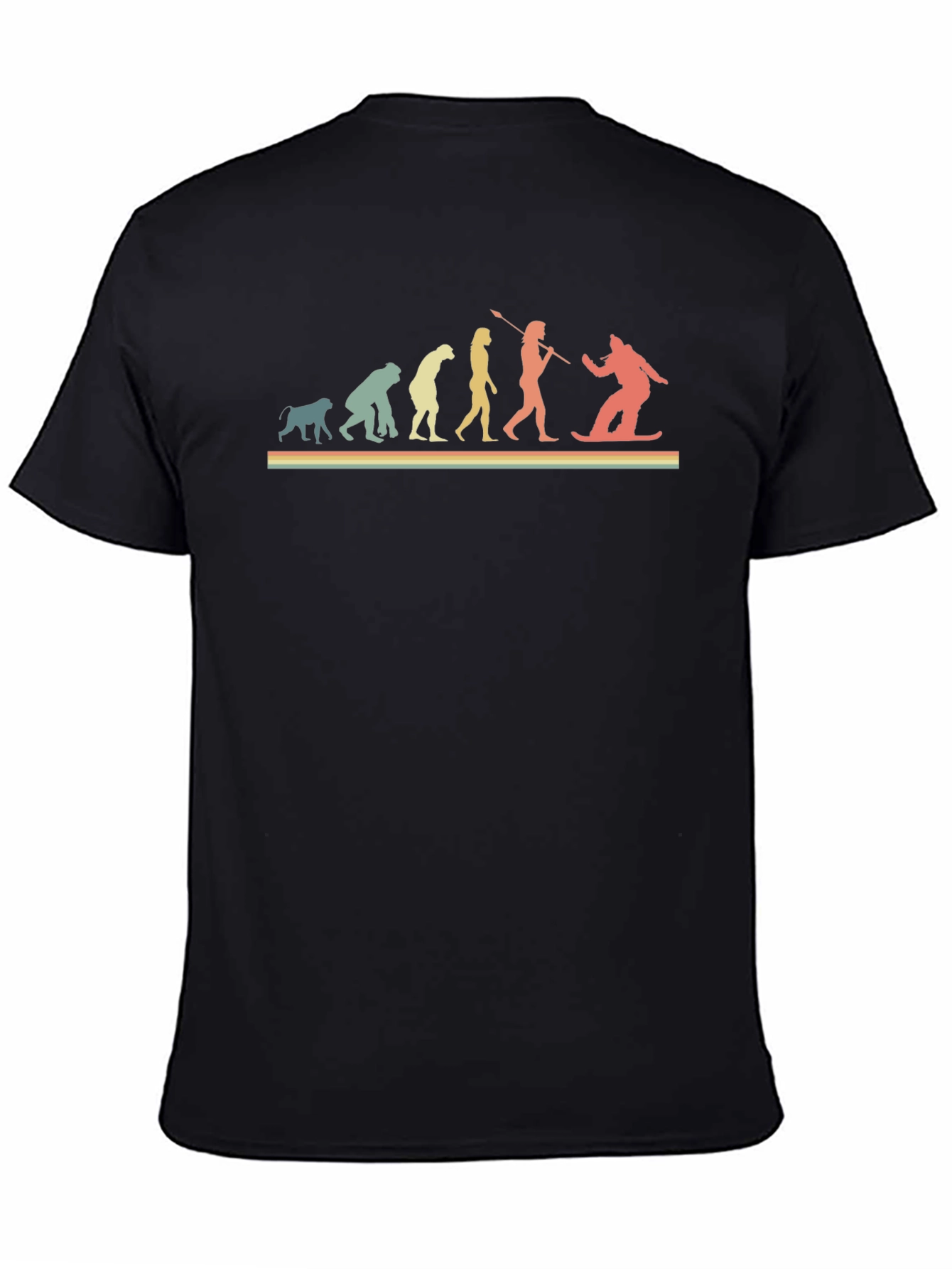 Evolution of Snowboarding Black T-Shirt