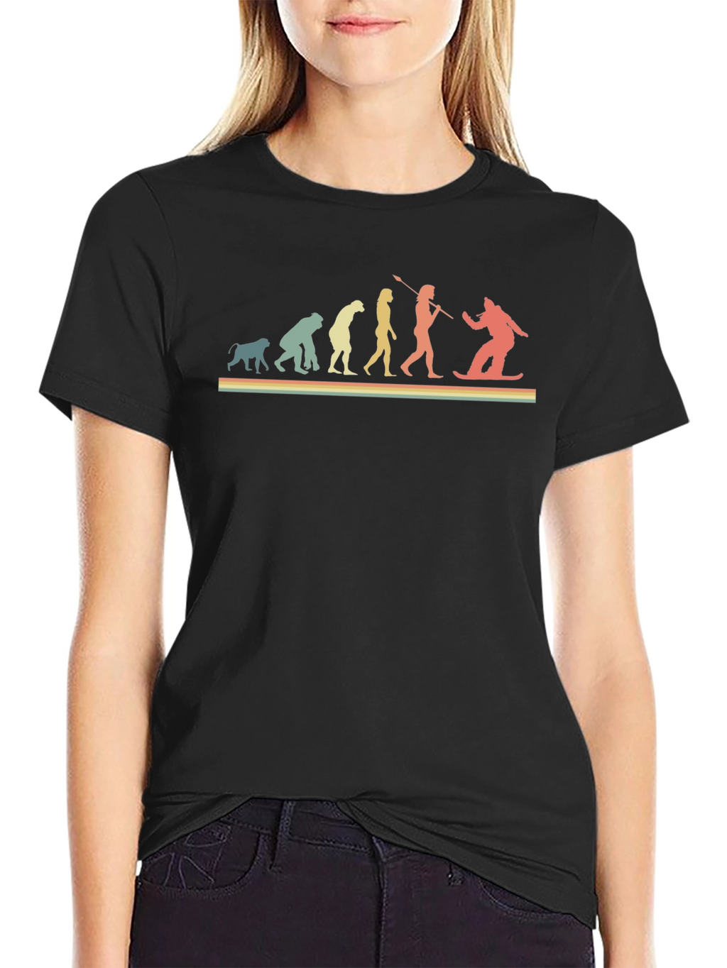Evolution of Snowboarding Black T-Shirt