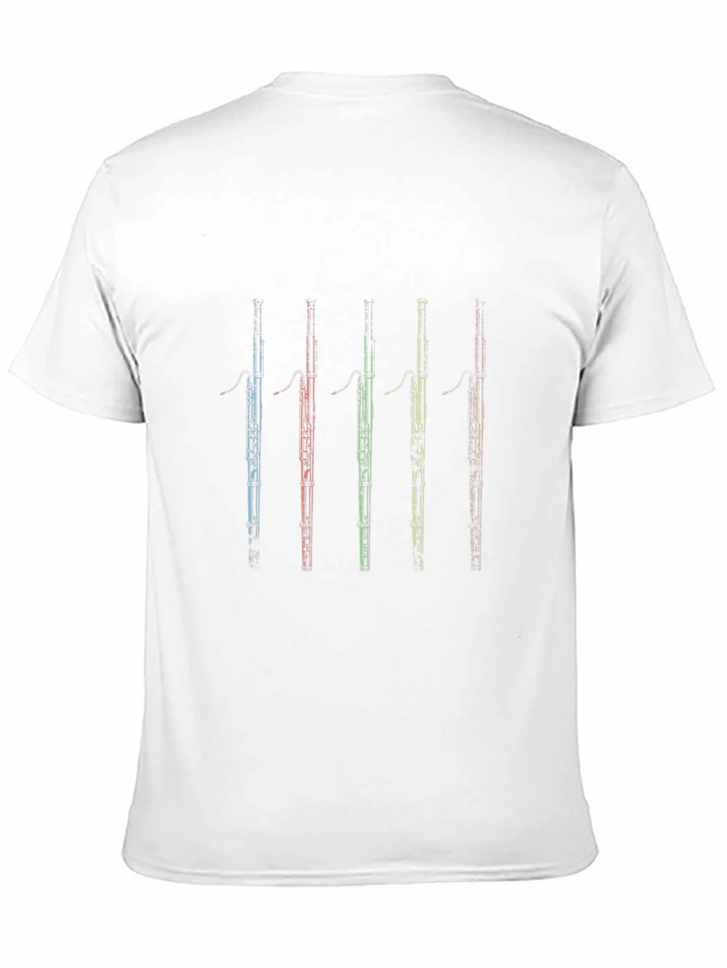 Bassoon Instrument Graphic Print Mens Black T-shirt