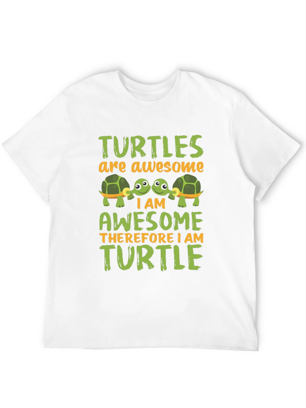 Awesome Turtle Graphic Tee -  Mens Black T-Shirt