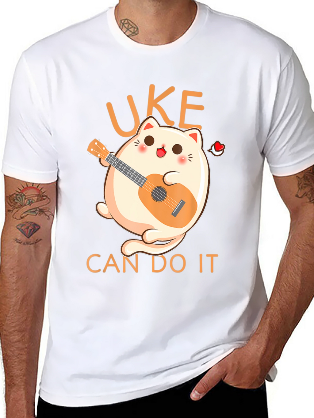 Uke Can Do It T-Shirt - Kawaii Cat Ukulele