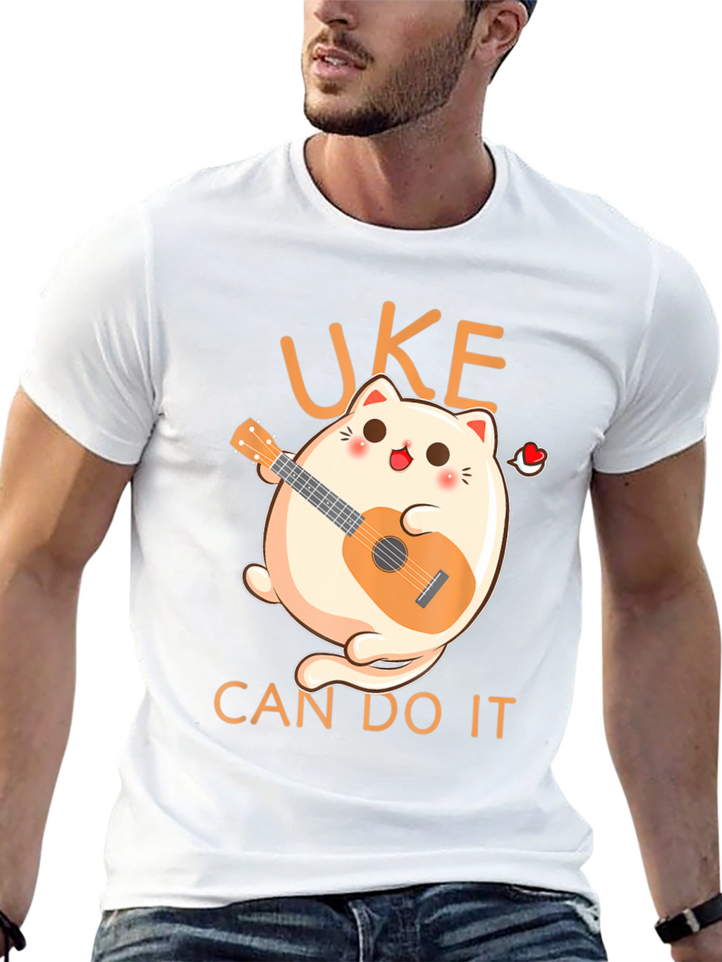 Uke Can Do It T-Shirt - Kawaii Cat Ukulele