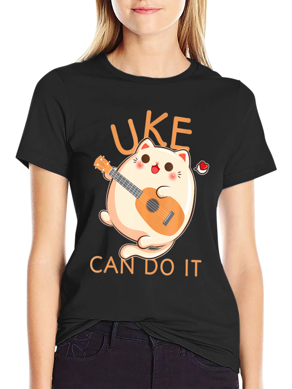 Uke Can Do It T-Shirt - Kawaii Cat Ukulele