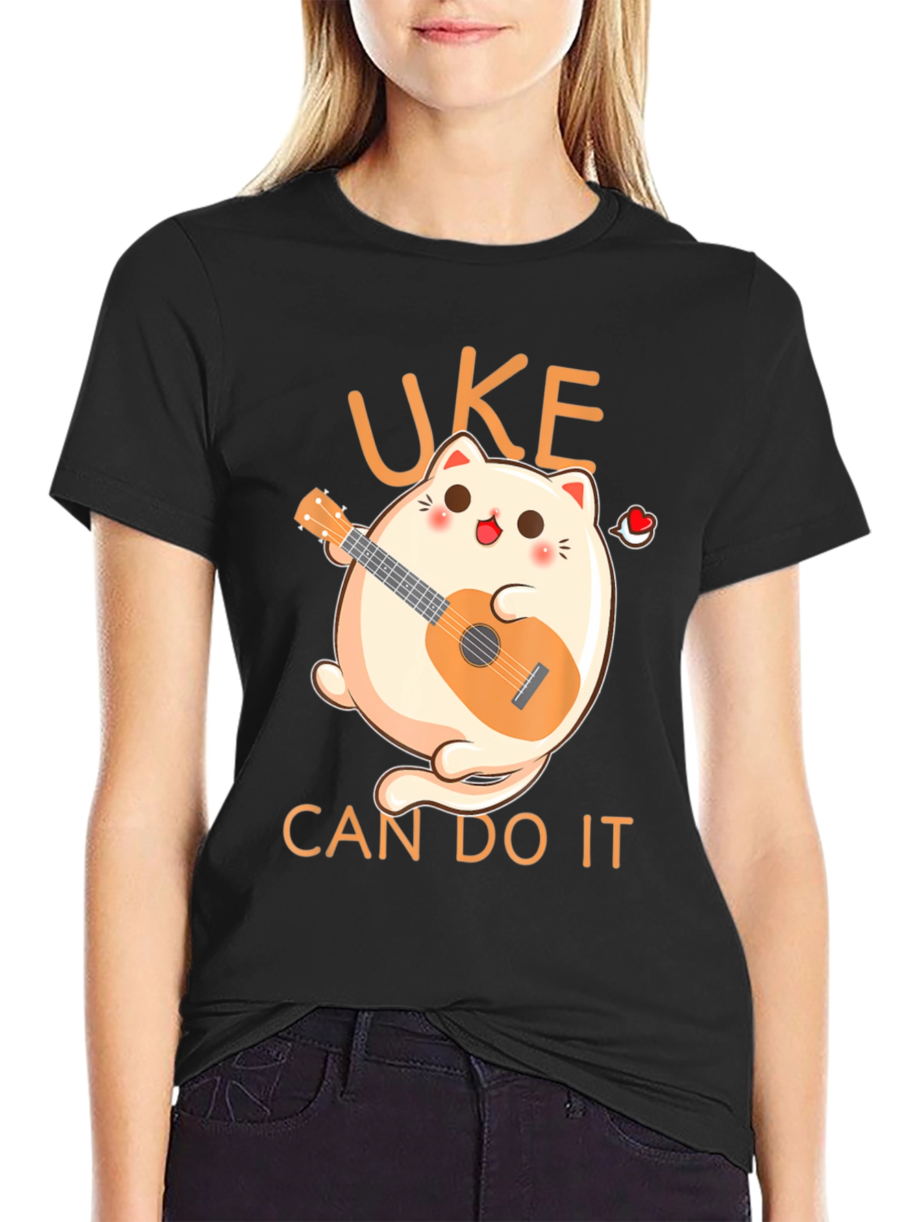 Uke Can Do It T-Shirt - Kawaii Cat Ukulele